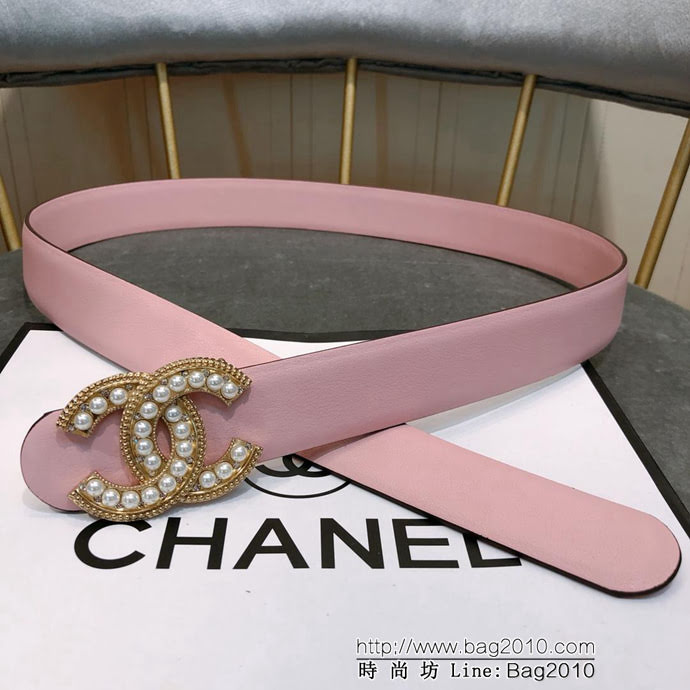 CHANEL香奈兒 18新款 CC珍珠水鑽扣 精品光滑優雅皮帶 上身效果巨好 奢華經典 小紅書火爆款   xfp1042